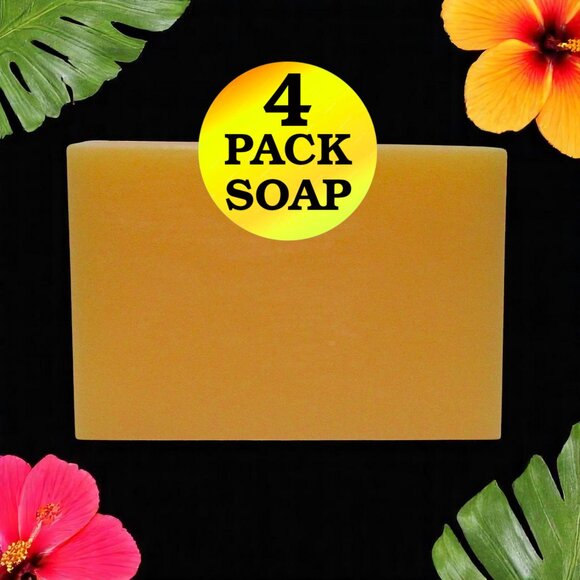 NEW Coconut, Vanilla, & Tropical Flower scented handmade soap. Set of 4 bars. - Picture 1 of 6